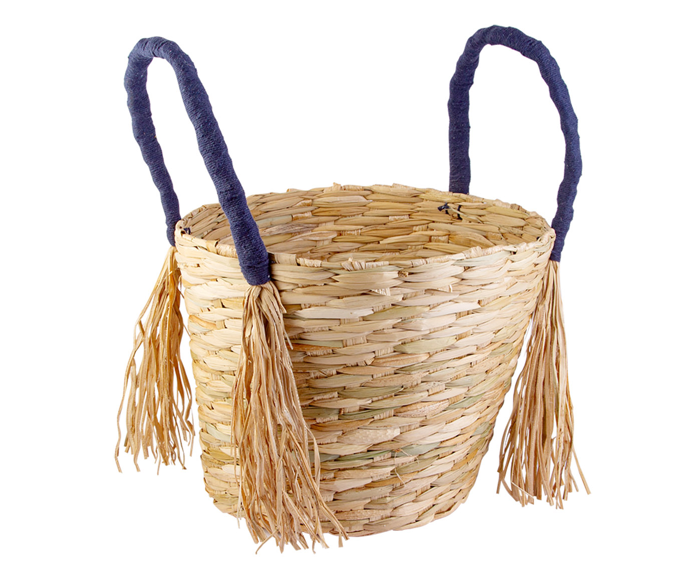 Cachepot com Al&ccedil;a e Franja Nadi Navy - image 0