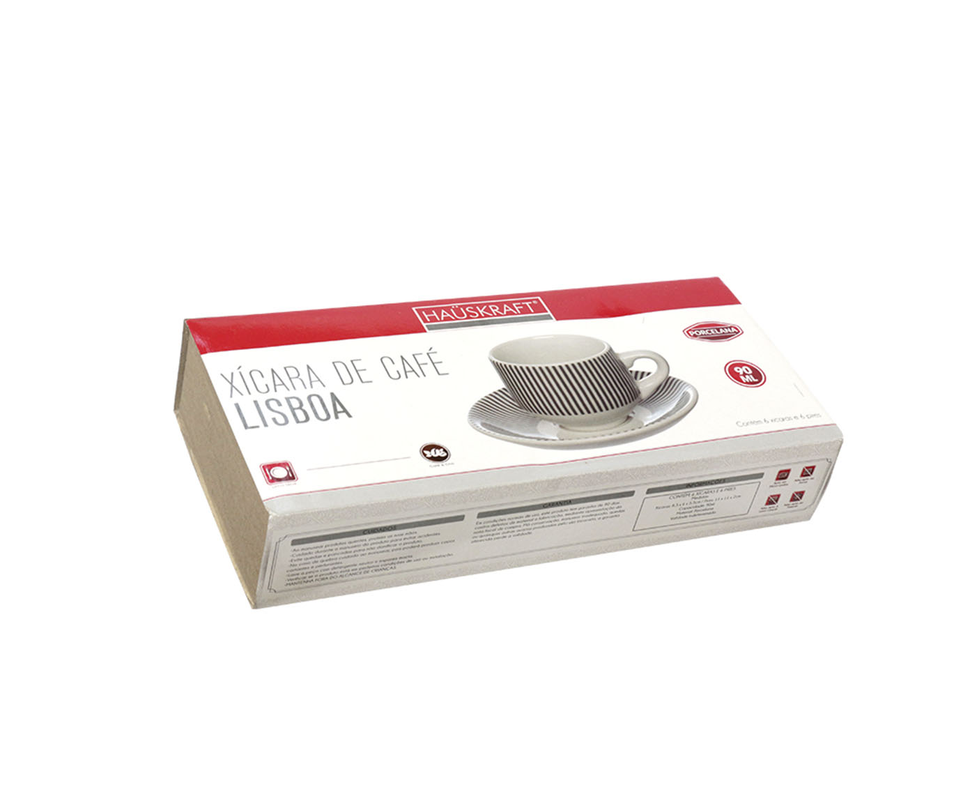 Jogo de X&iacute;cara para Caf&eacute; Lisboa em Porcelana Branca image number 2
