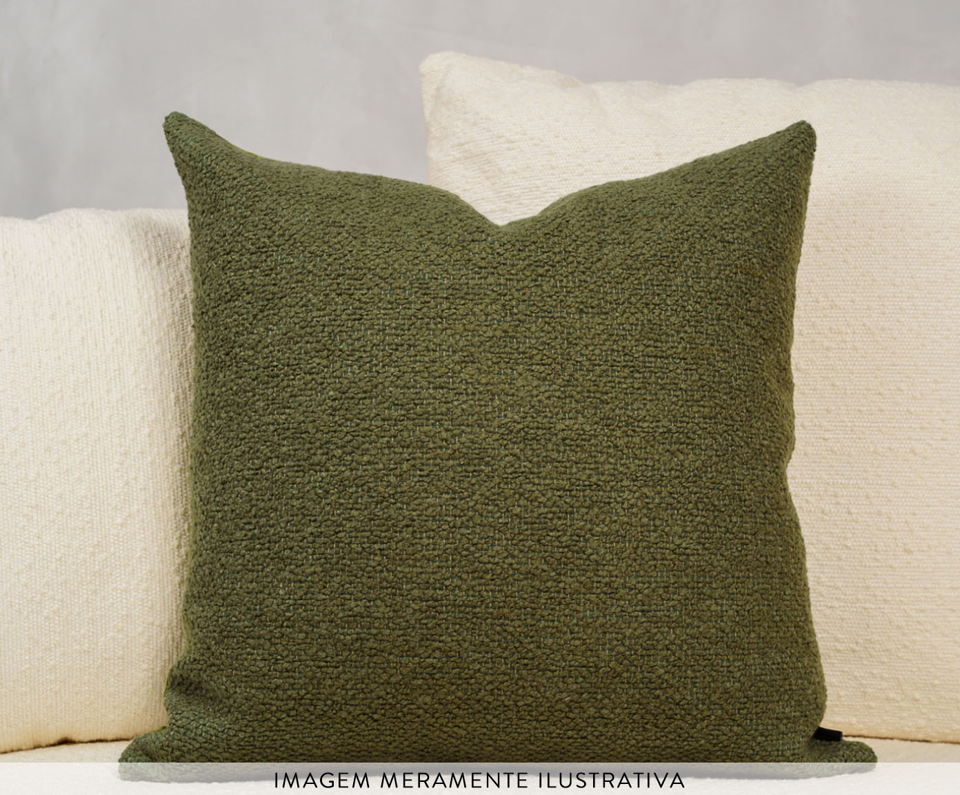 Almofada Boucle Quadrada - Verde Musgo image number 4
