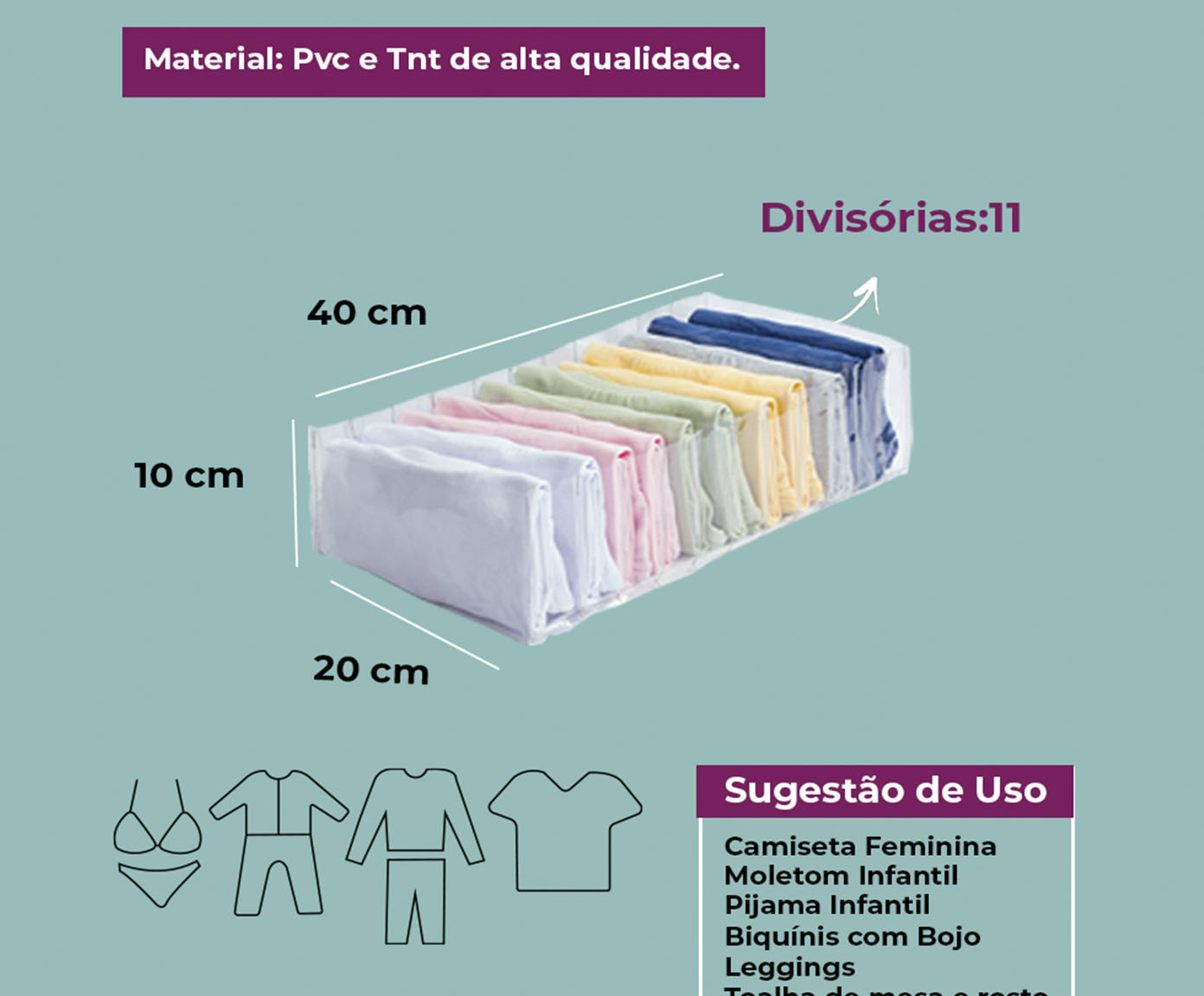Organizador Colmeia Cristal Premium M - image 1