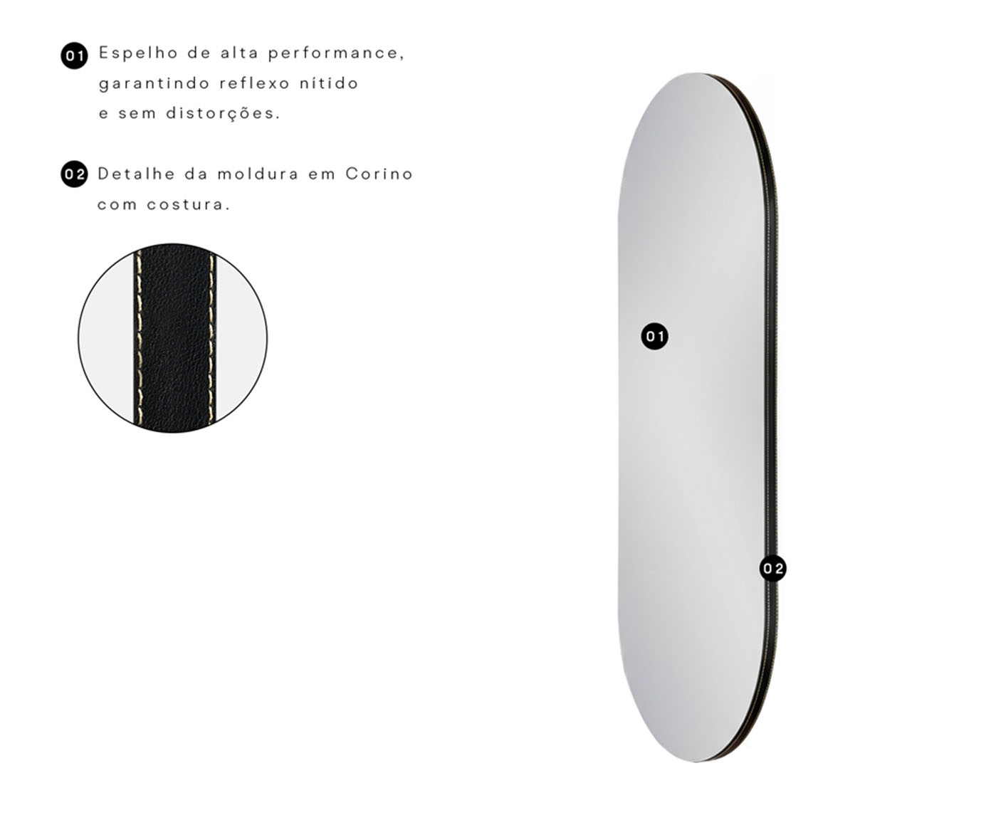 Espelho com Led Smart Doha Preto image number 6