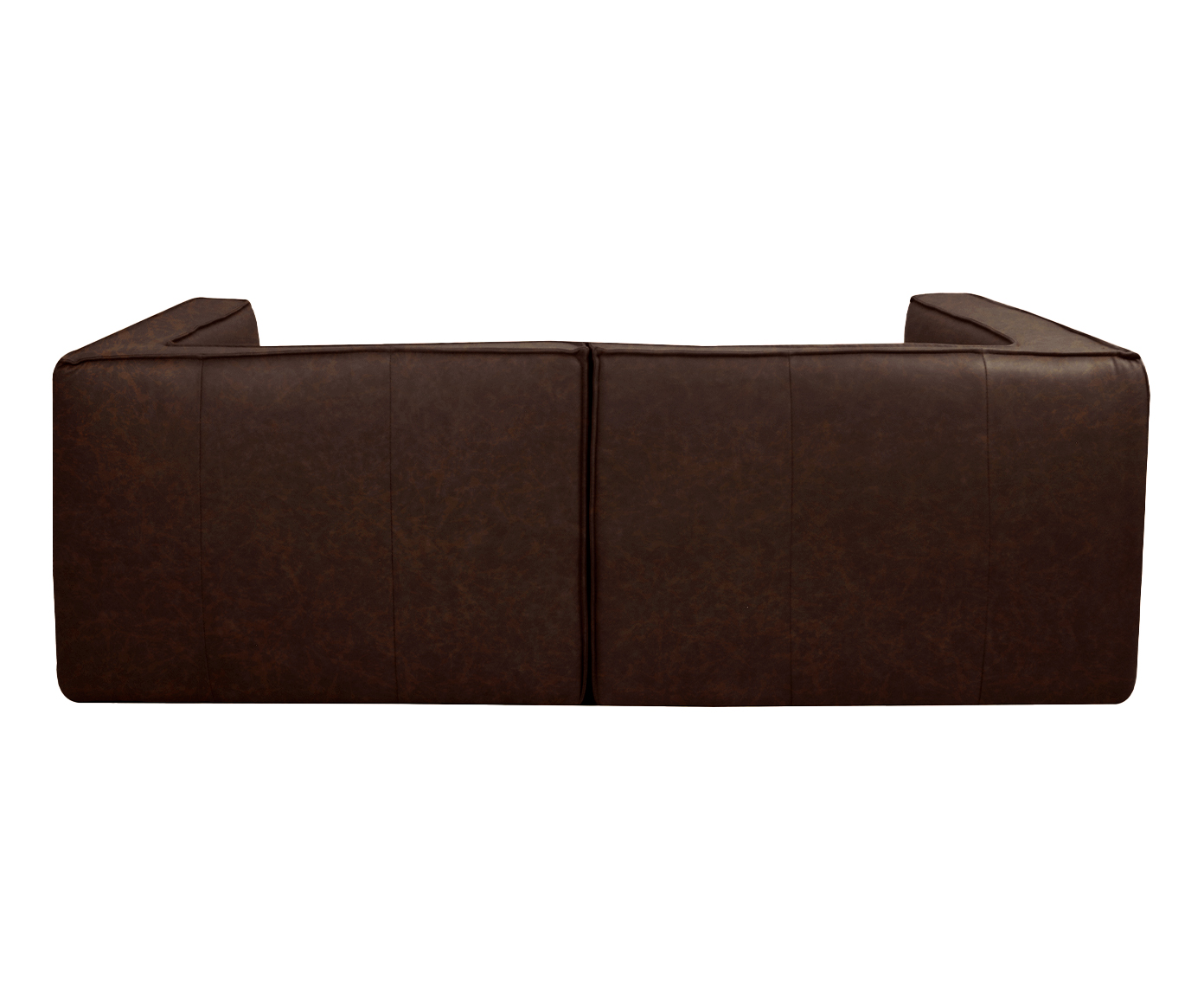 Sof&aacute; 2 M&oacute;dulos Chaise Direito Mensa em Couro Marrom image number 3