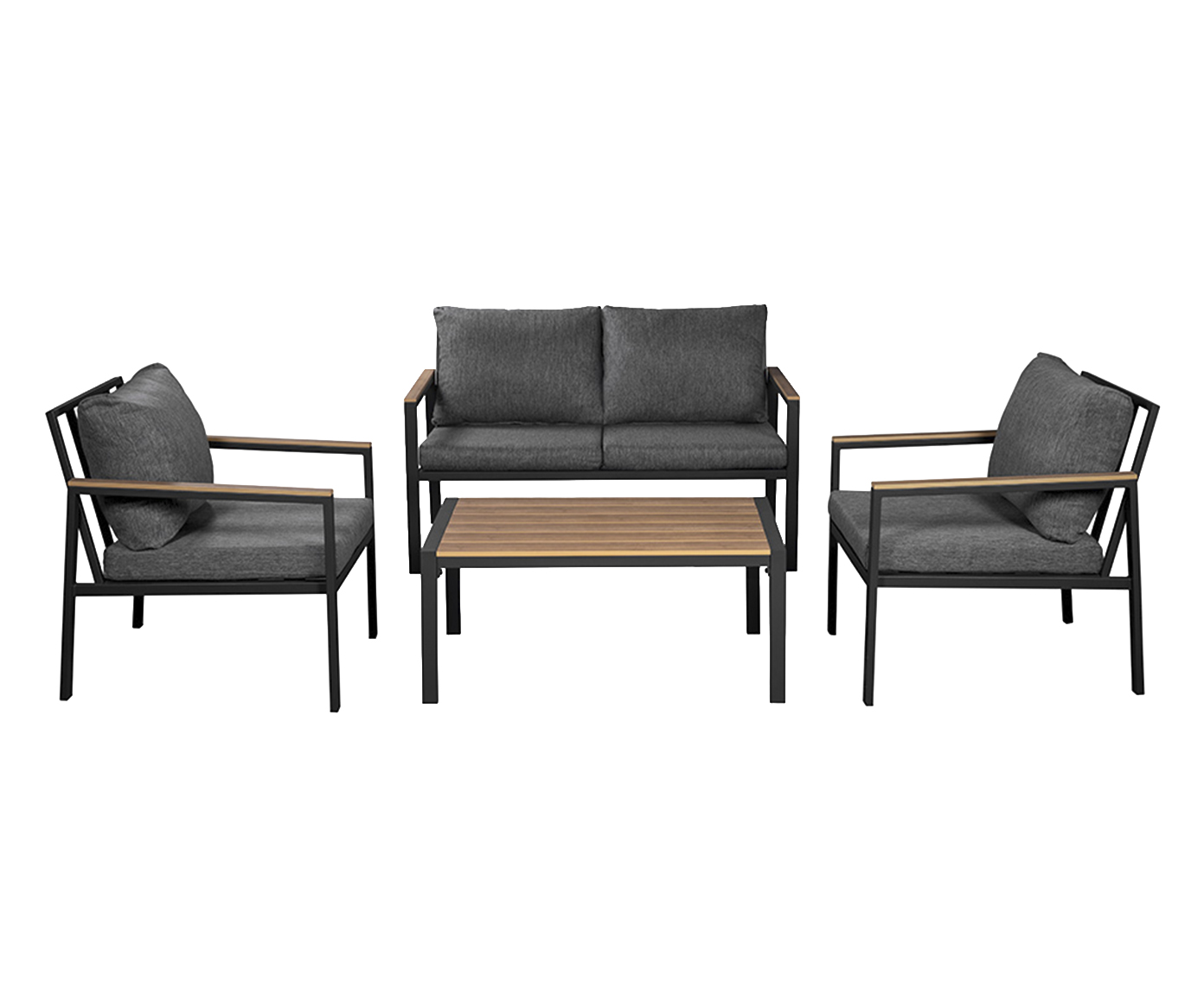Jogo de Poltronas e Centro de Mesa Oasis Cinza - image 0