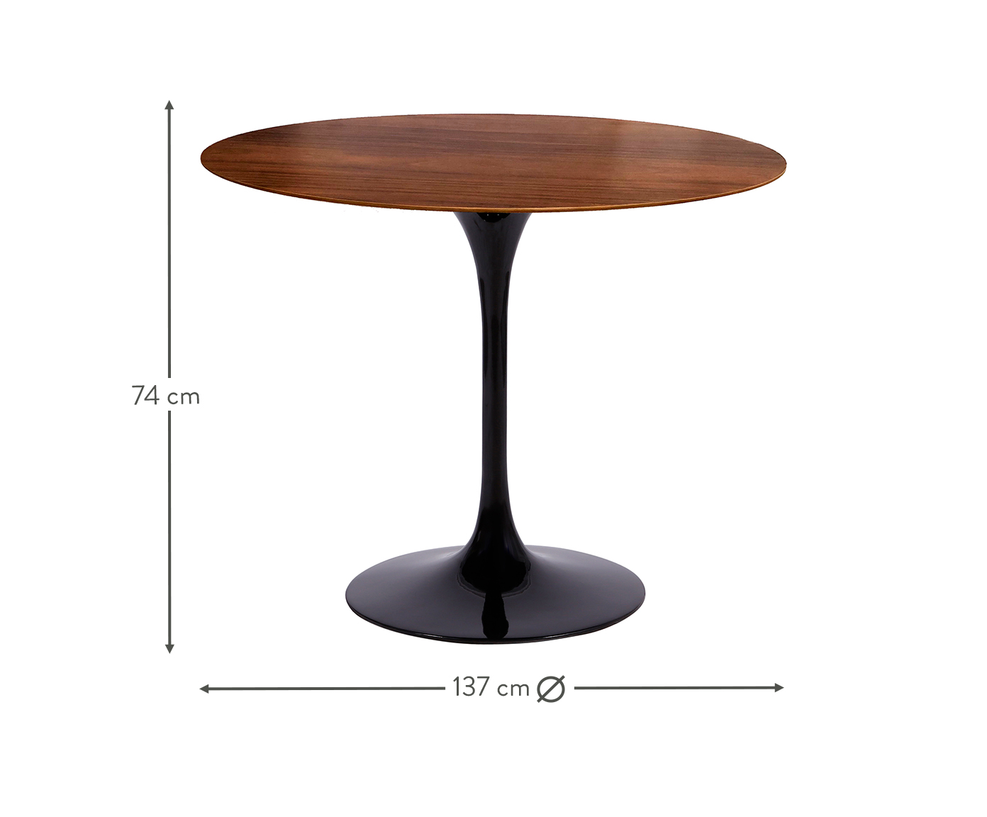Mesa Saarinen Redonda Imbuia Base Preta - image 1