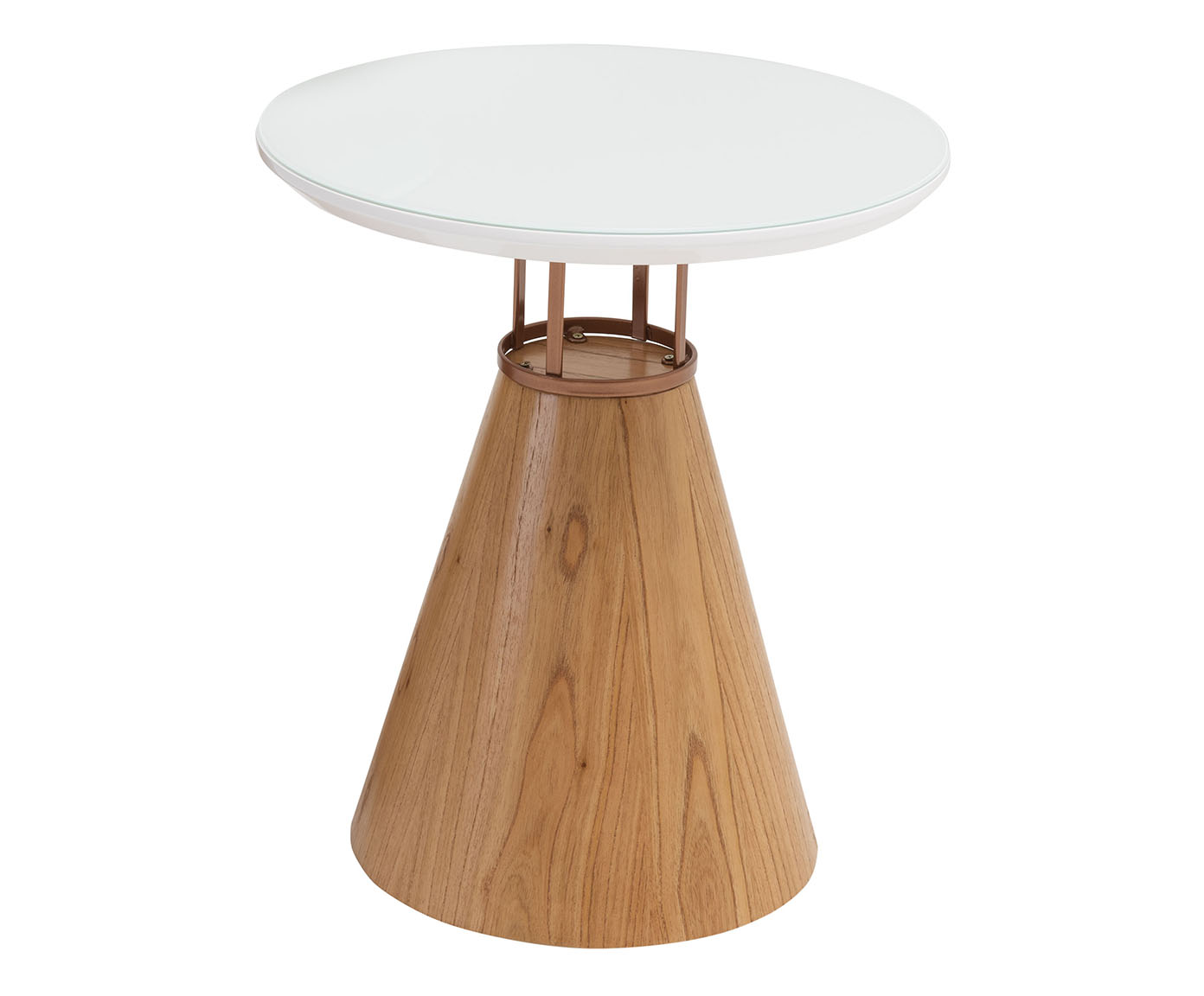 Mesa Lateral Chiara - Castanho e Branco - image 0