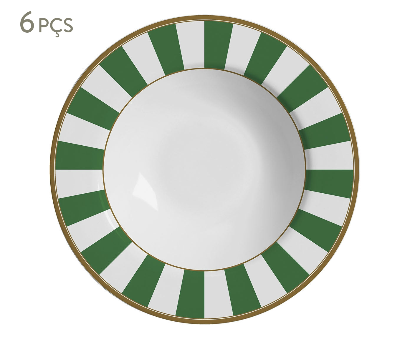 Jogo de Pratos Fundos Stripe Verde - image 0