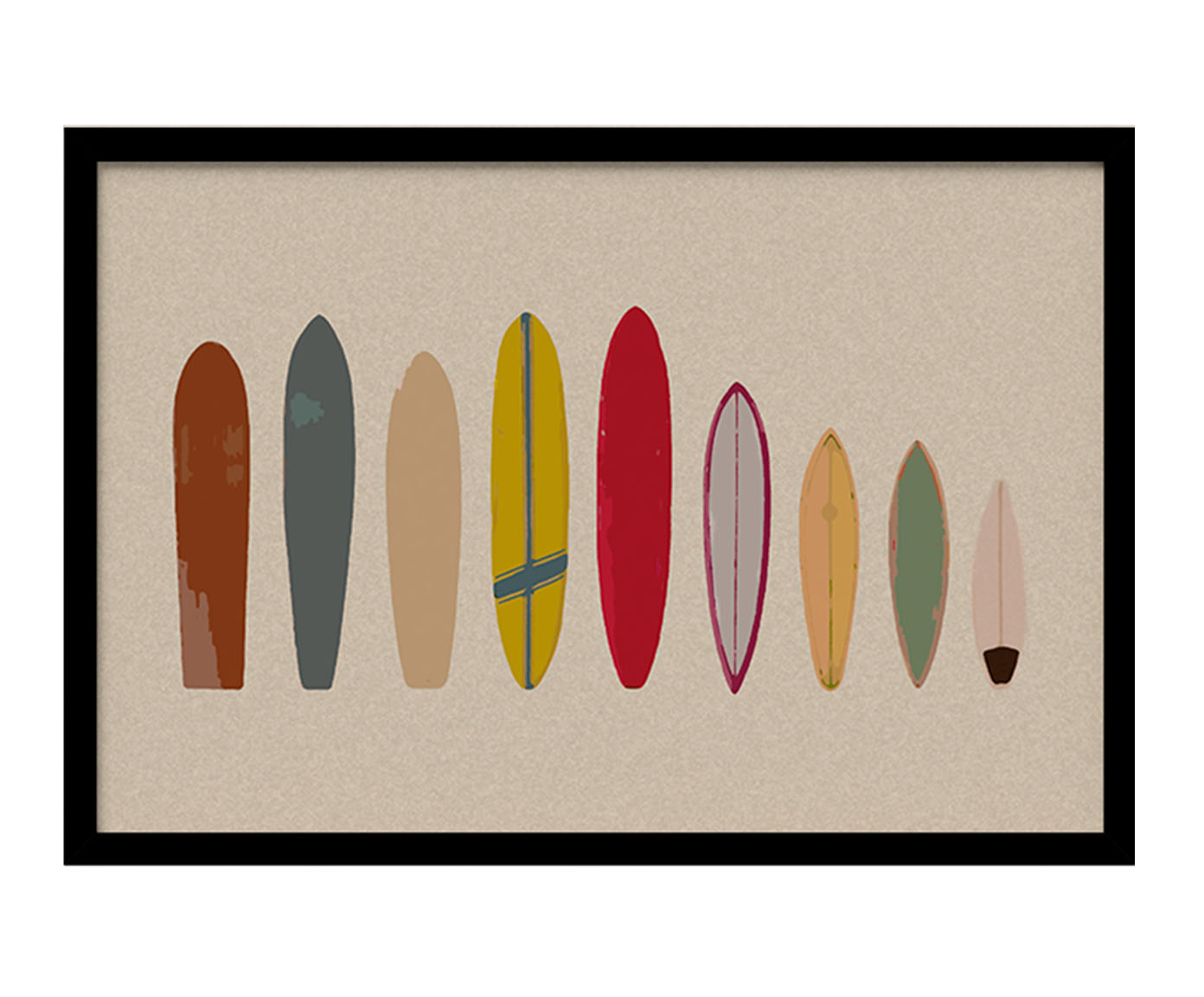 Quadro Pranchas de Surf com Moldura Preta - image 0
