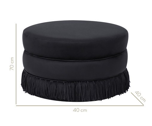 Puff Franja Disco - Preto image number 7