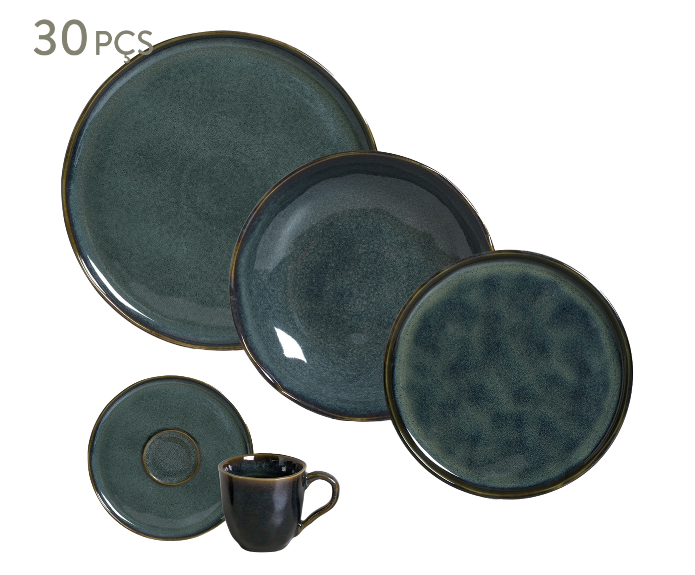 Aparelho de Jantar Bio Oceano Azul - 30Pcs - image 1