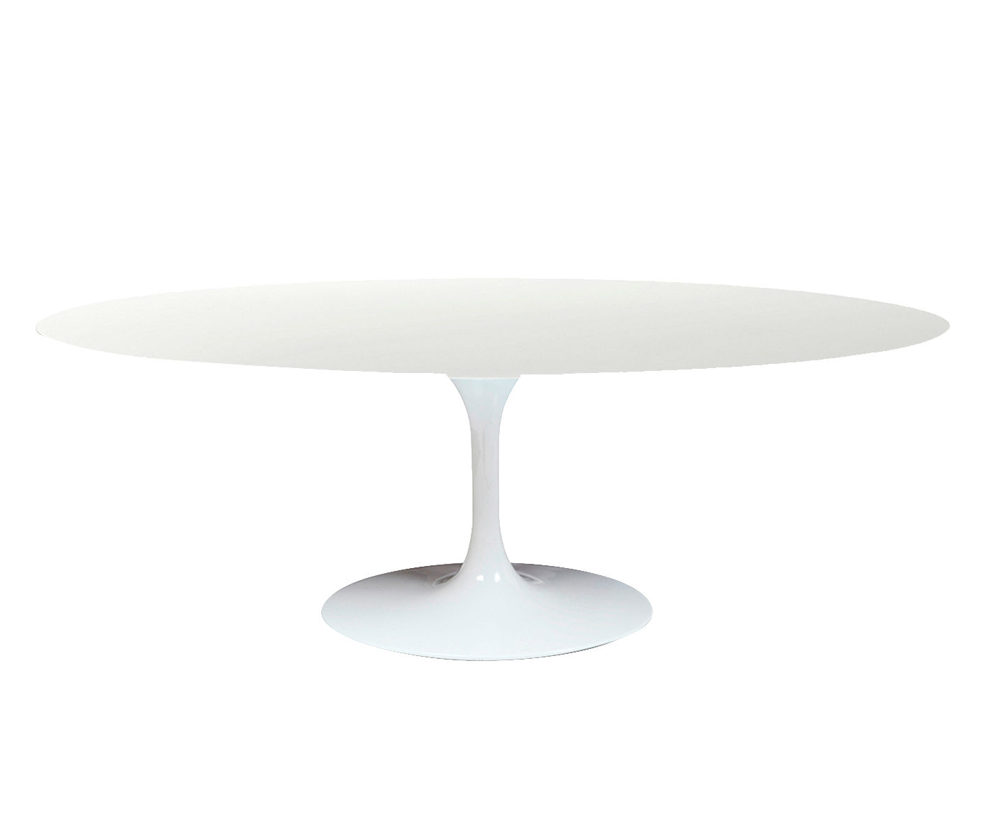 Mesa Saarinen Oval Quartzo com Base Branca image number 2