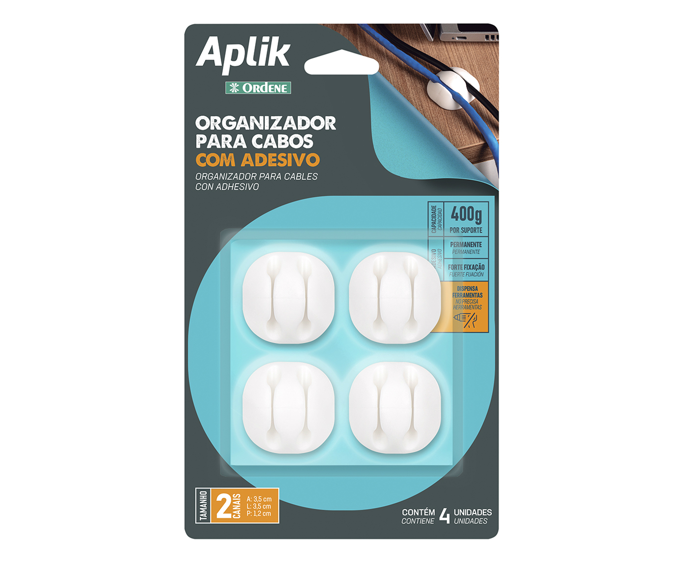 Jogo de Organizador Duplo Branco Embor - image 0