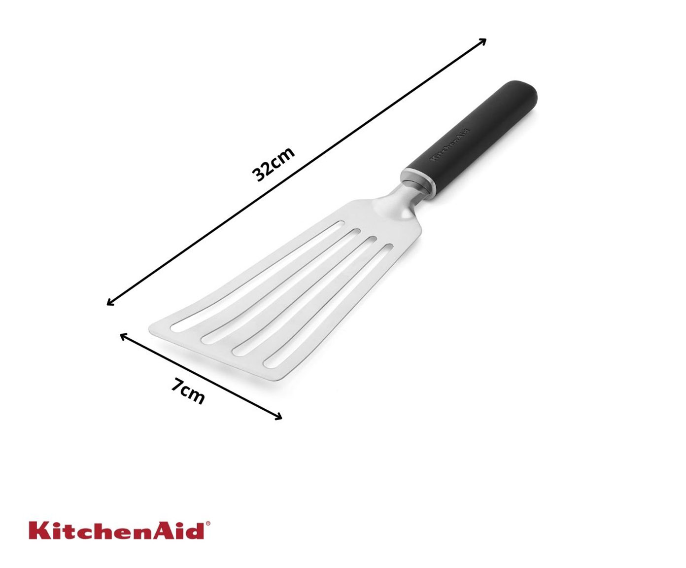 Esp&aacute;tula Perfurada em A&ccedil;o Inox Kitchenaid Preta - image 1