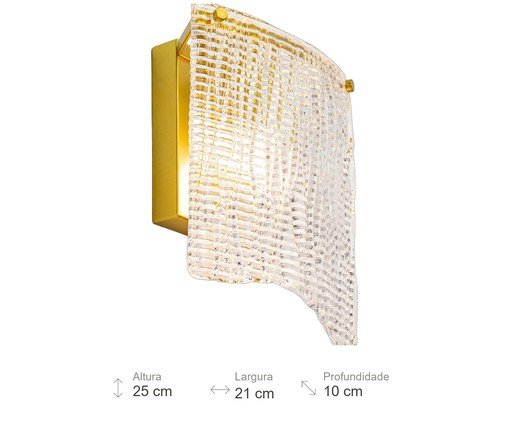 Arandela Pasta Transparente e Lat&atilde;o image number 5