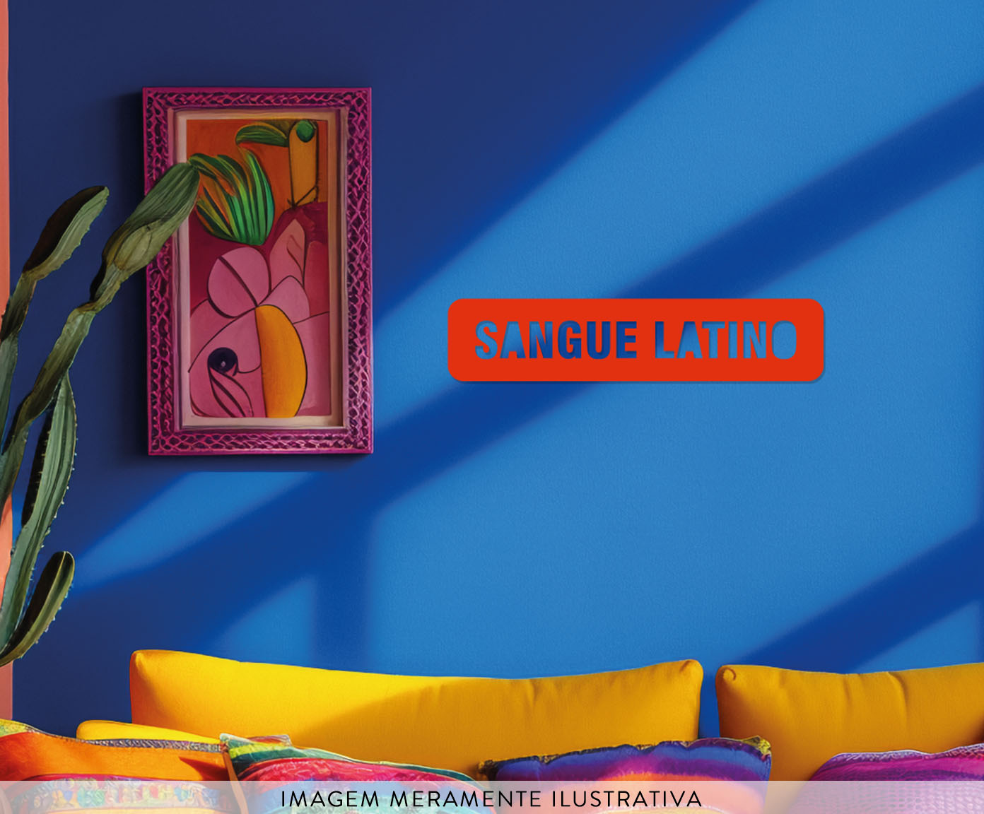 Placa para Parede "Sangue Latino" em Madeira - image 1