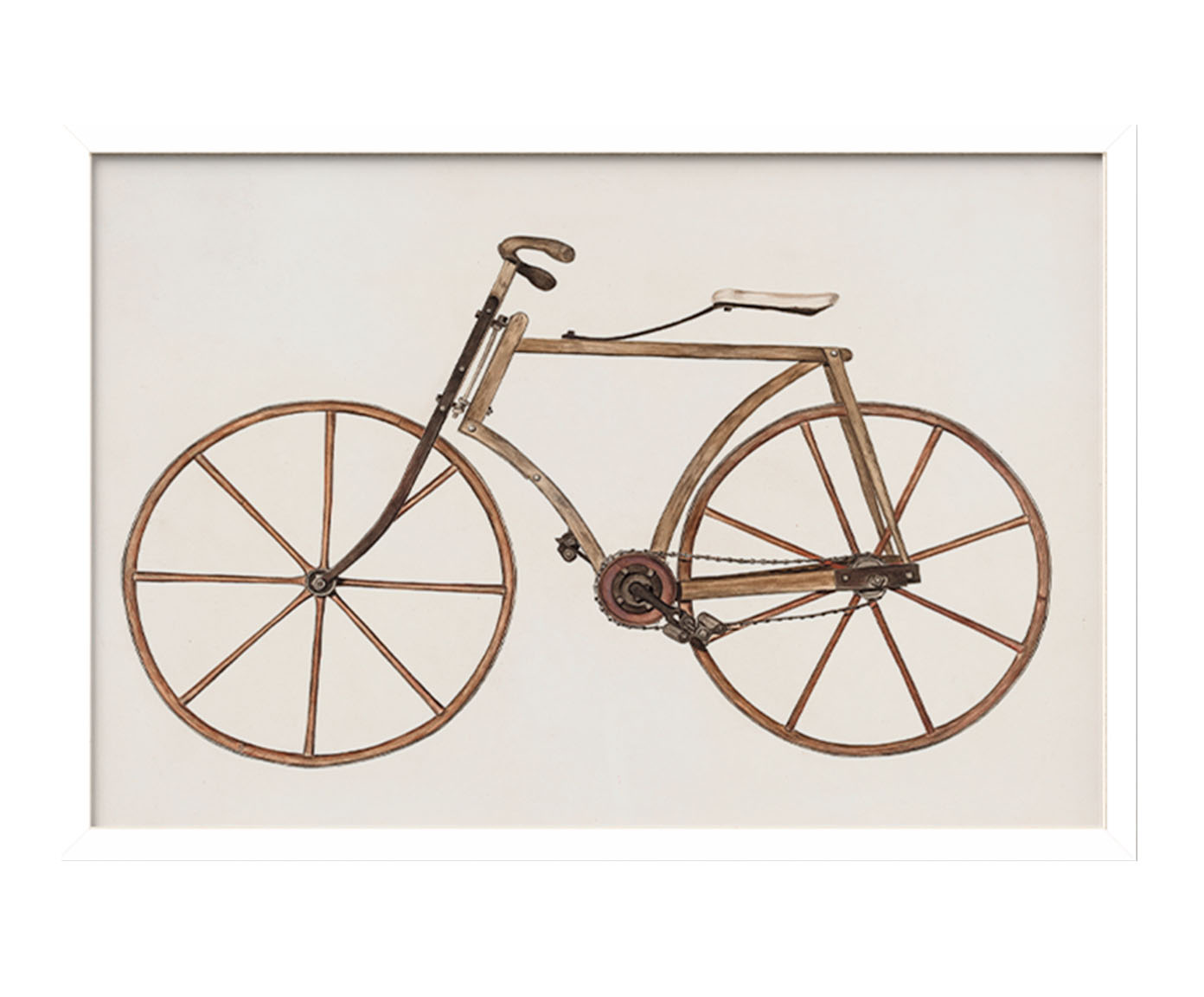 Quadro Bike Vintage com Moldura Branca - image 0