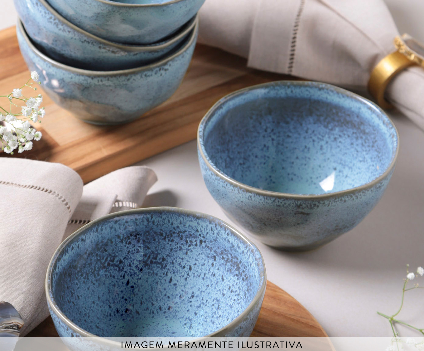 Jogo de Bowls Org&acirc;nico Breeze Azul Claro image number 3