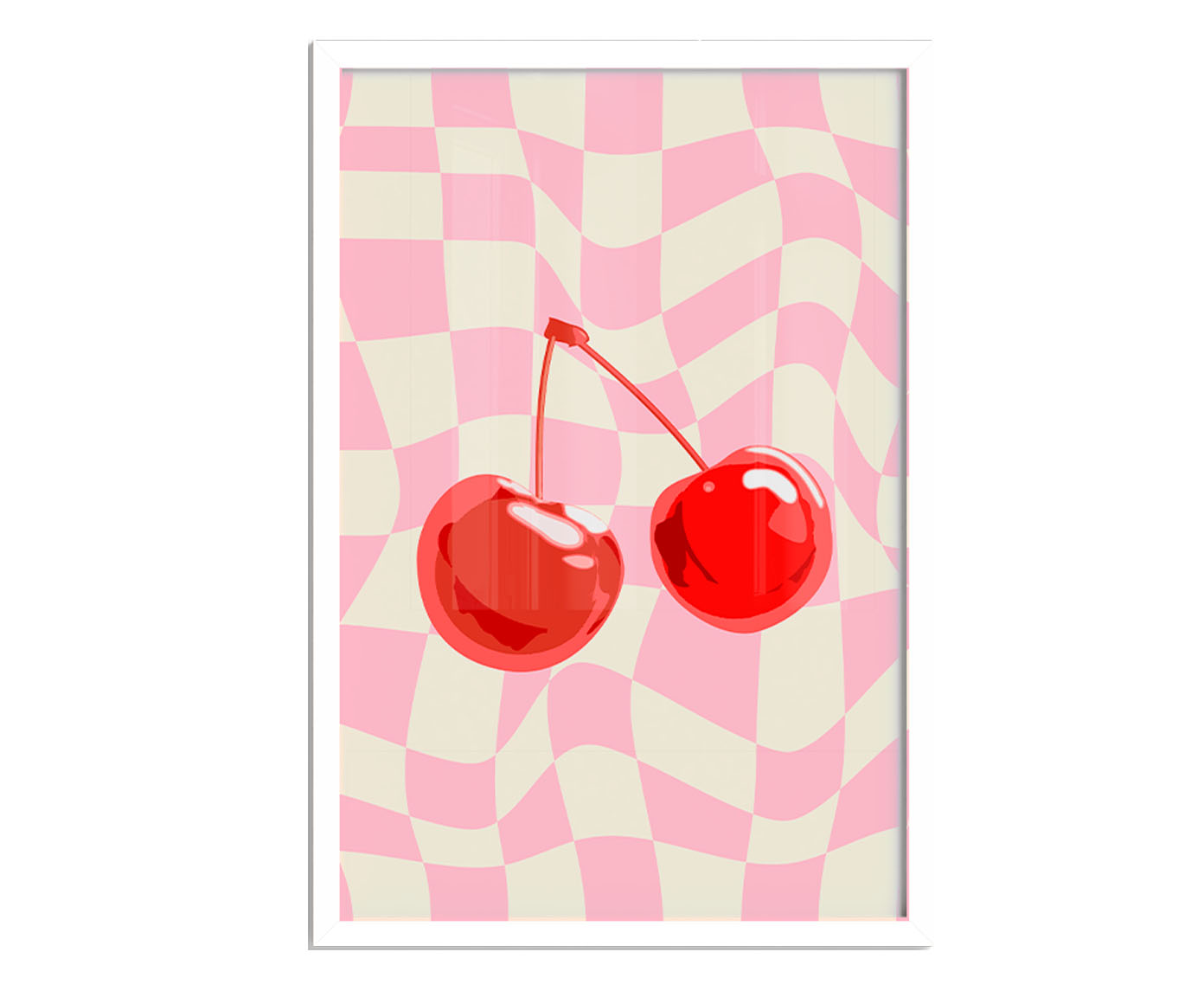 Quadro Cherry com Moldura Branca - image 0