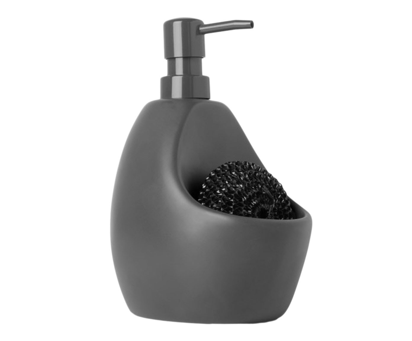 Dispenser para Detergente com esponja Joyce - Cinza - image 0