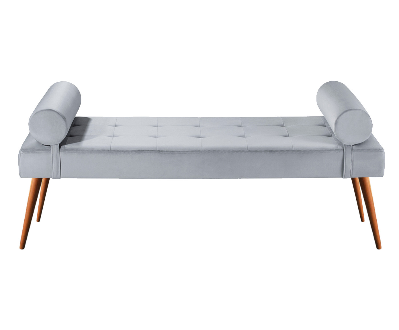 Recamier em Veludo Olivia Charming - Cinza Claro - image 0