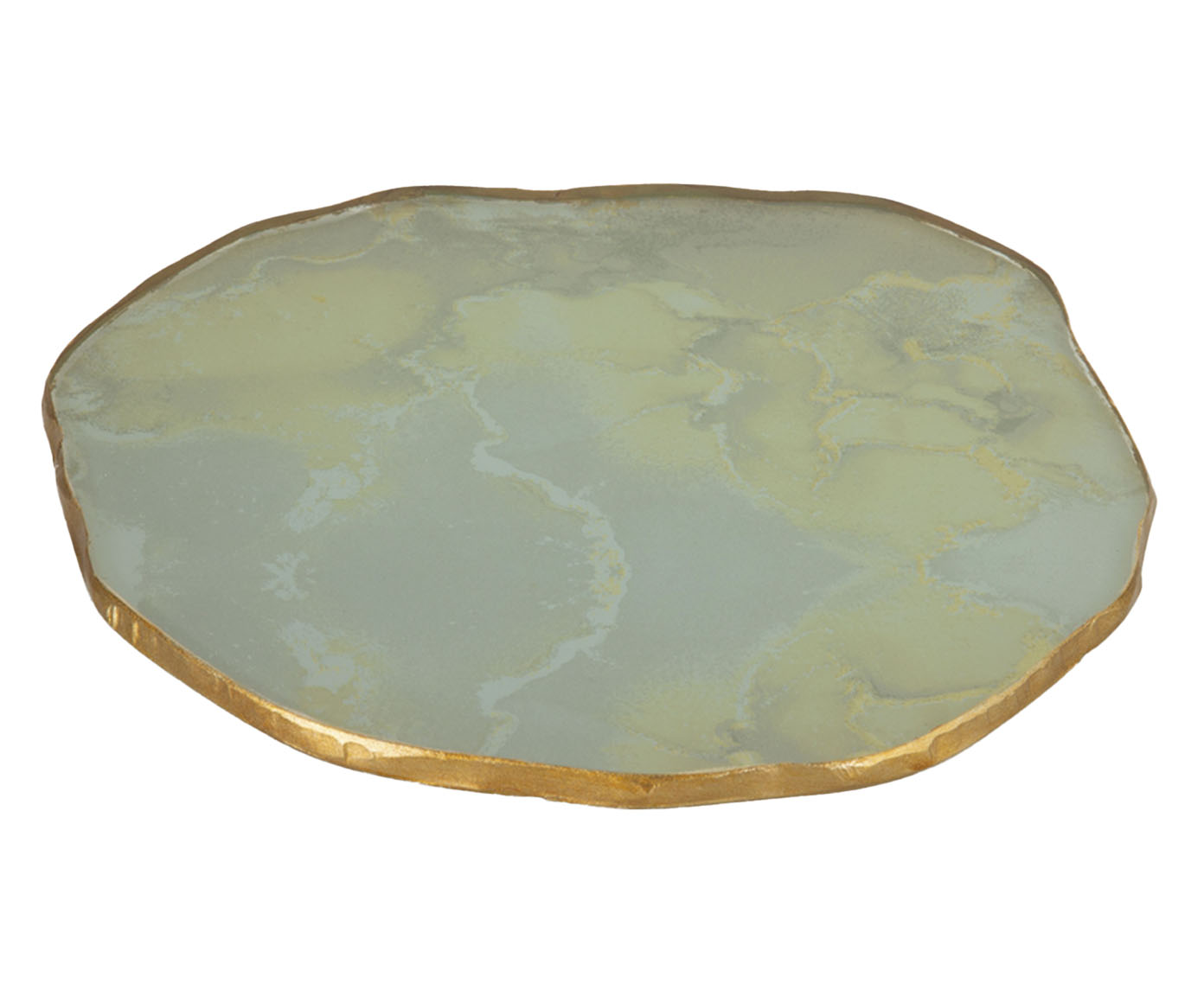 Centro de Mesa Org&acirc;nico Stone P&eacute;rola com Borda Dourada - image 0