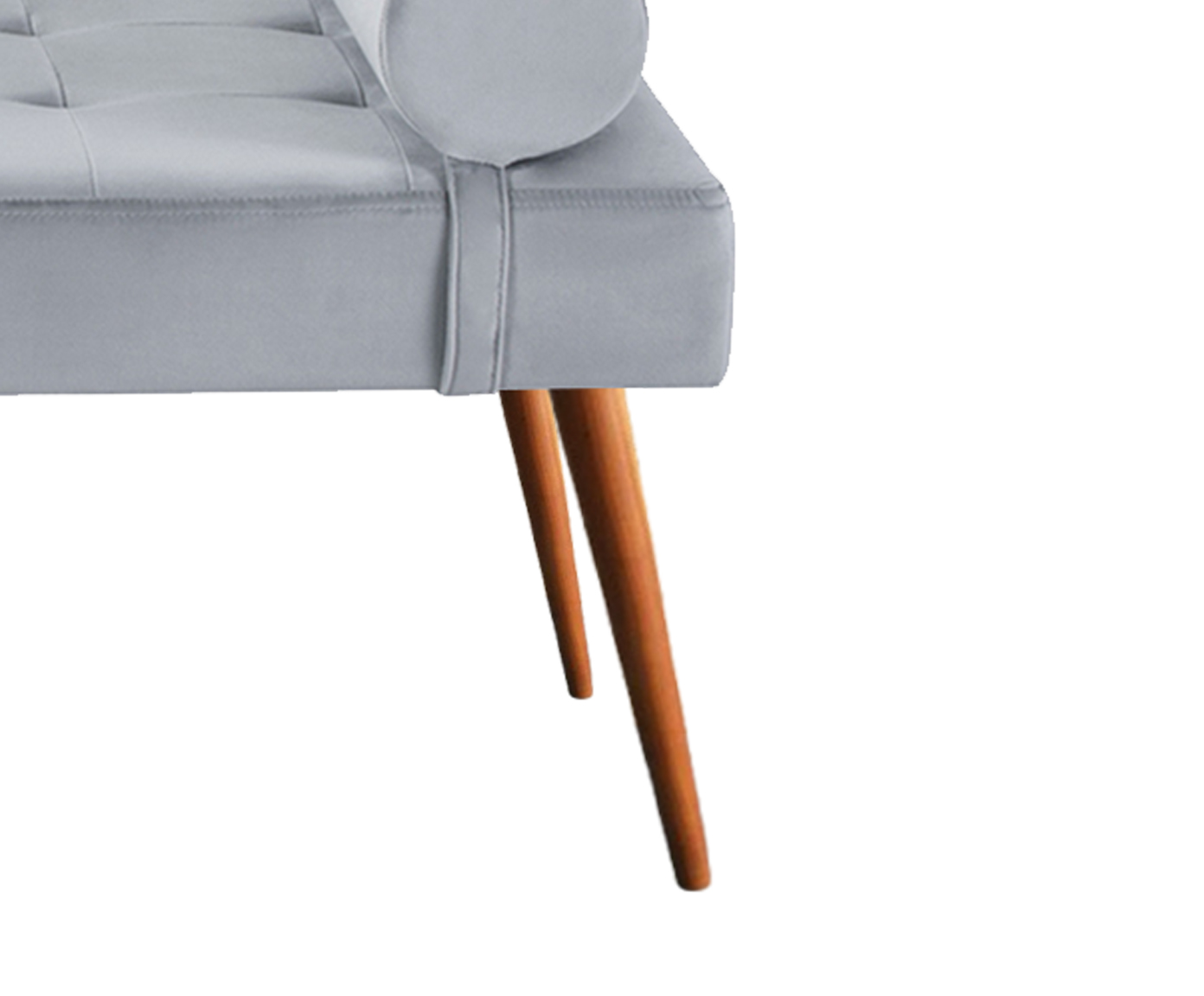 Recamier em Veludo Olivia Charming - Cinza Claro - image 1