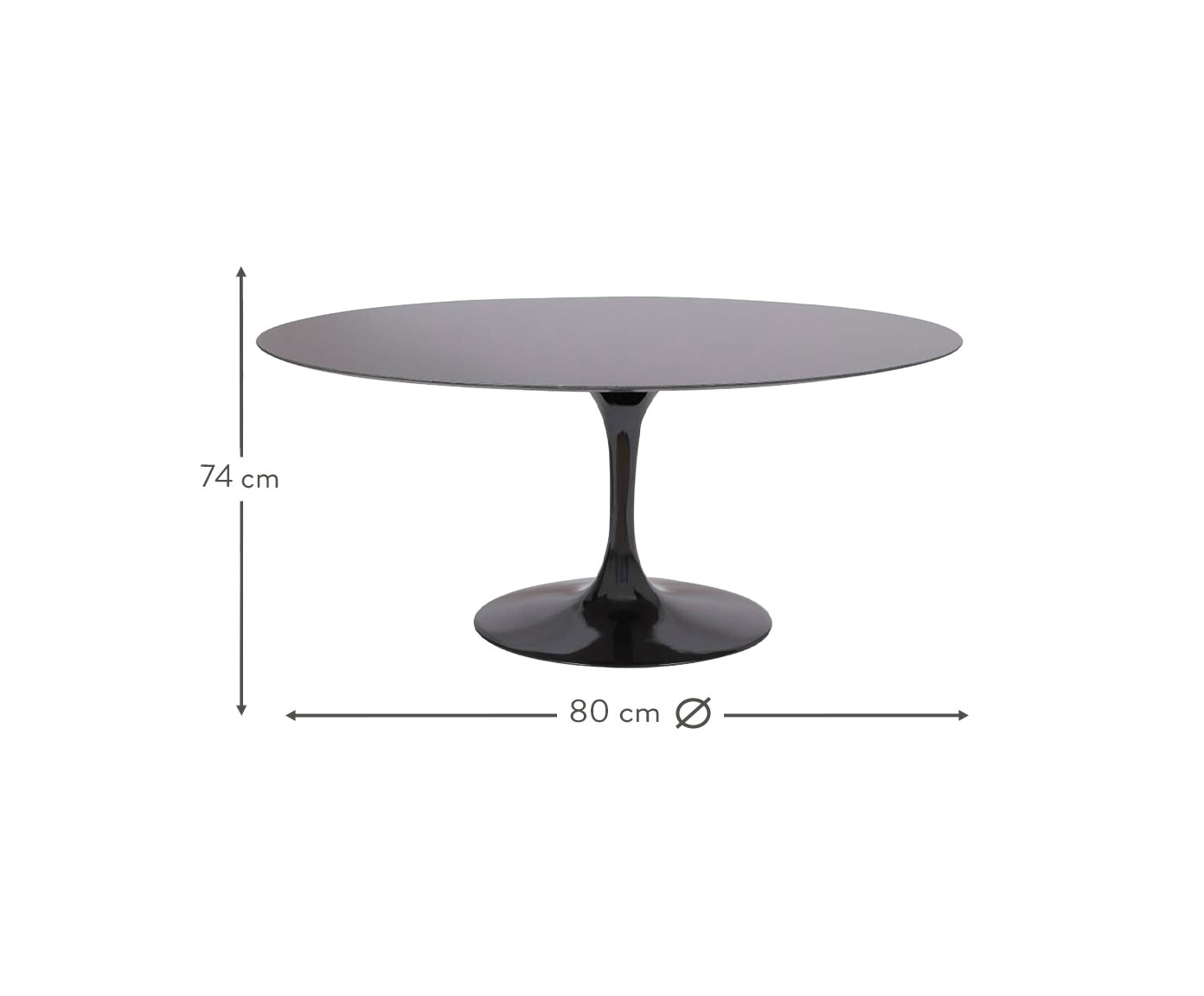 Mesa Saarinen Oval S&atilde;o Gabriel Base Preta image number 6