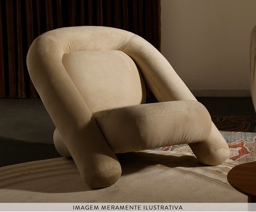Poltrona Adele Veludo Bord&ocirc; - image 1
