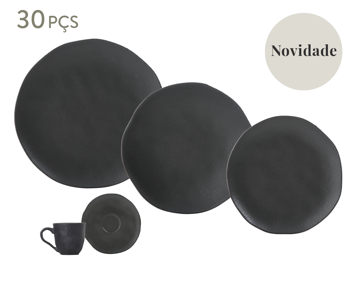 Aparelho de Jantar Org&acirc;nico Preto Matte Preto - image 0