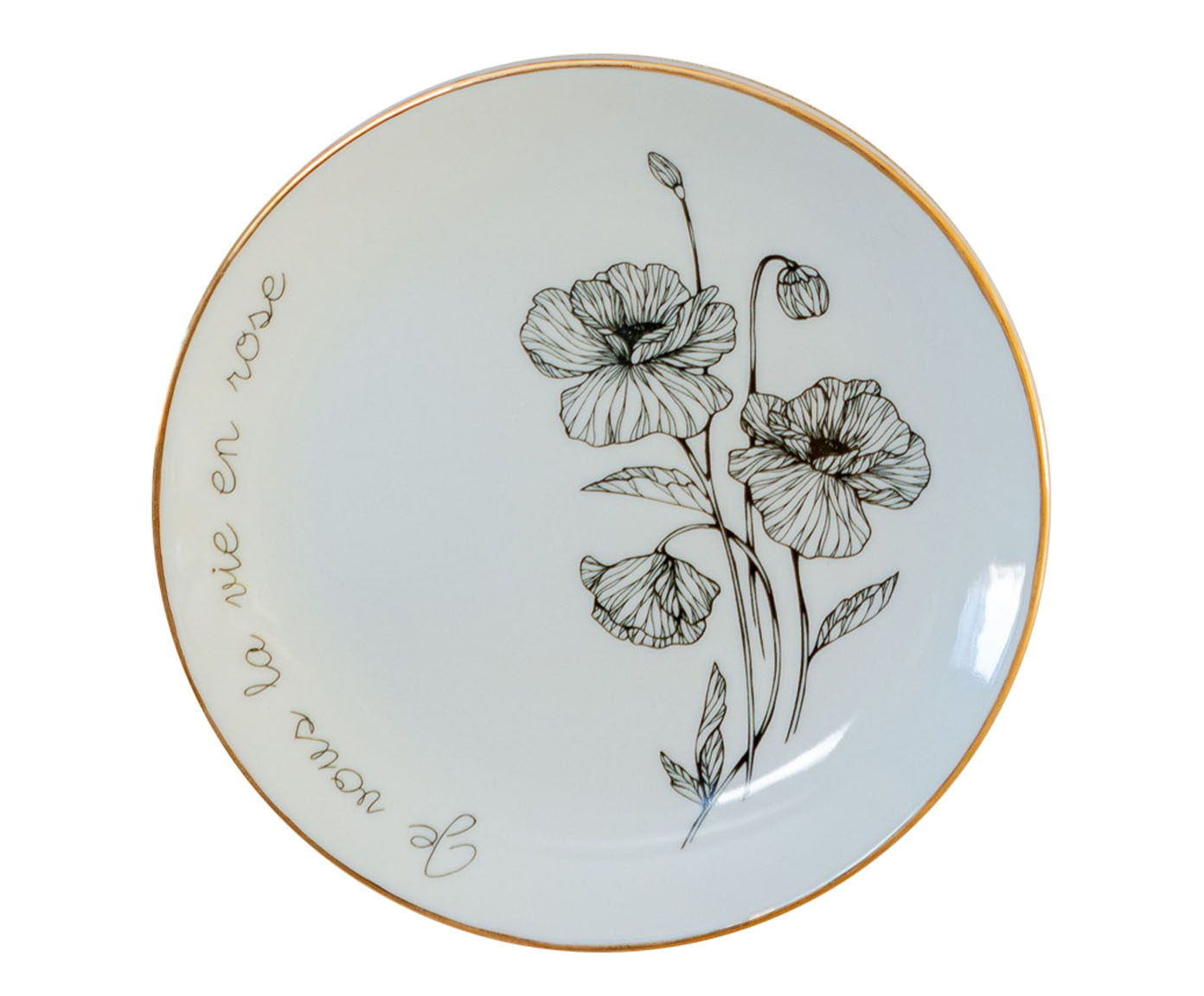 Prato Decorativo em Porcelana La Vie En Rose - image 0