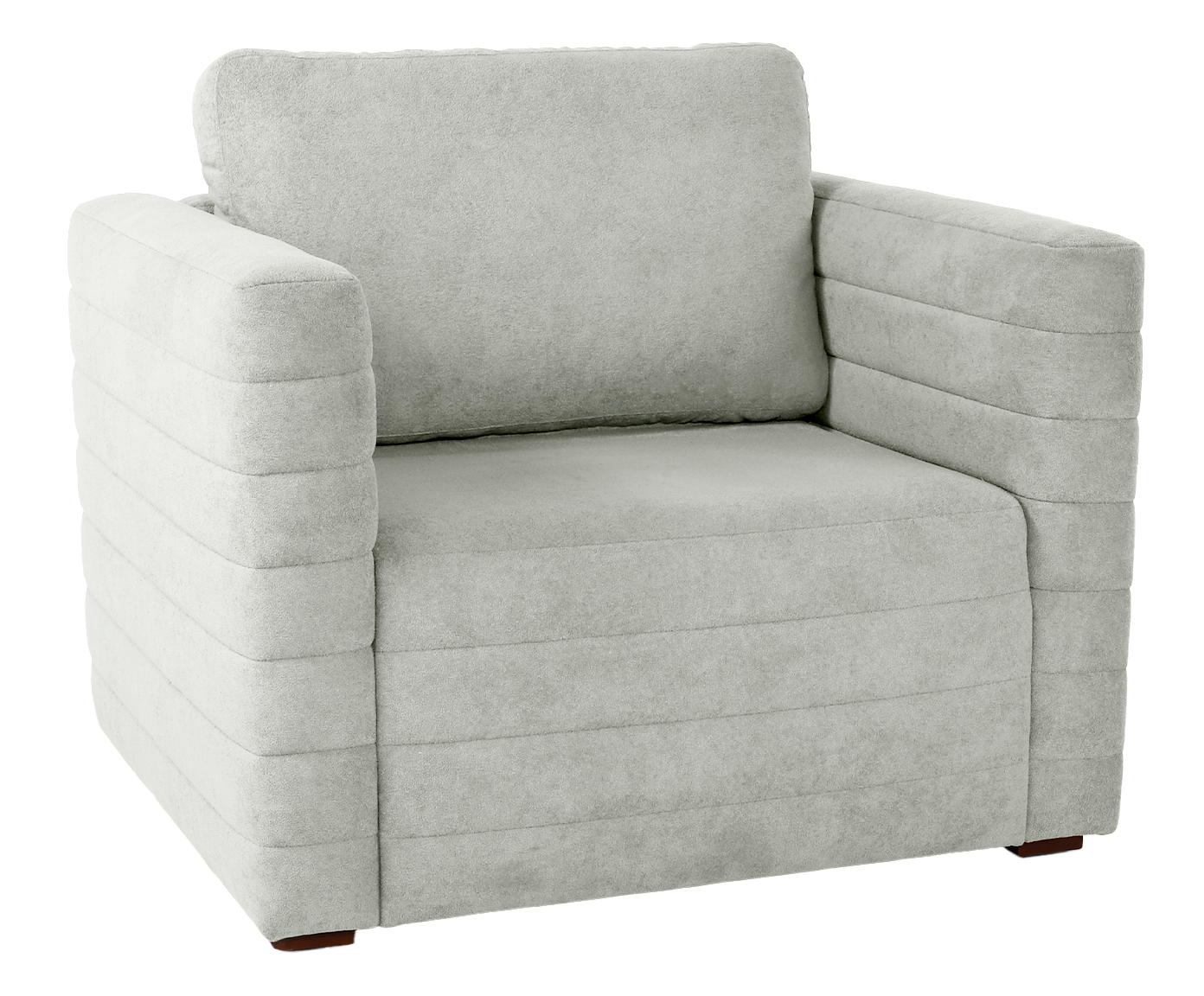 Poltrona Gom em Boucle aveludado - Cinza - image 0