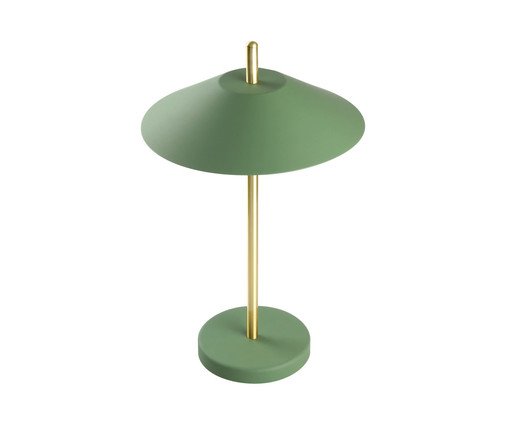 Lumin&aacute;ria de Mesa Llio Bivolt - Verde e Dourado Escovado - image 0