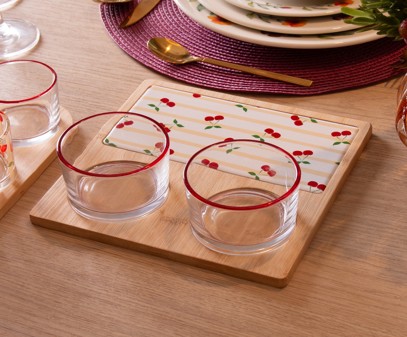 Jogo para Servir em Bambu Cherry lV image number 2