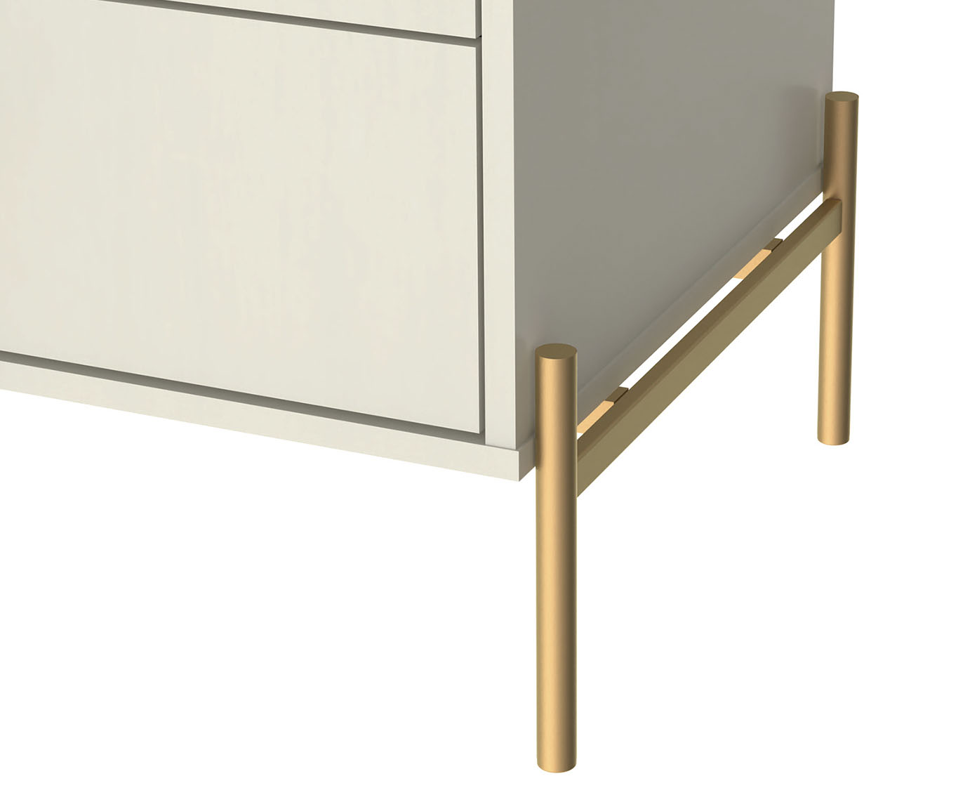 Mesa de Cabeceira Off White Jasper - Fosco e Dourado image number 4