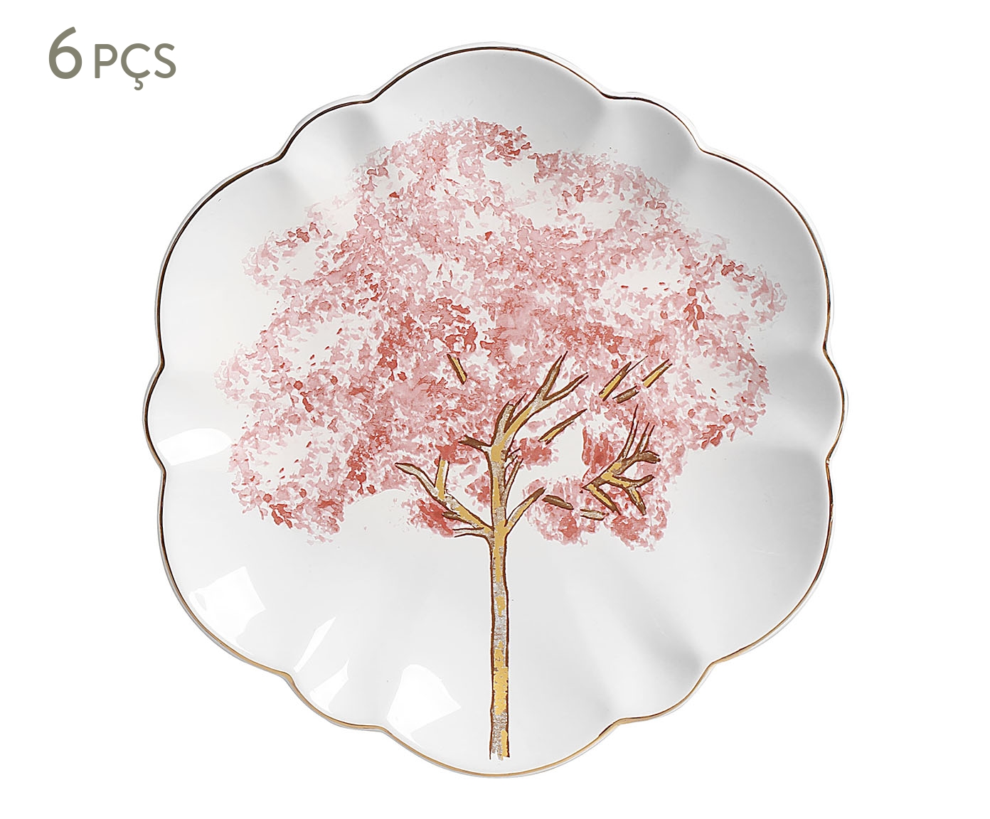 Jogo de Prato Raso com Filete Ouro Ype Rosa - image 0