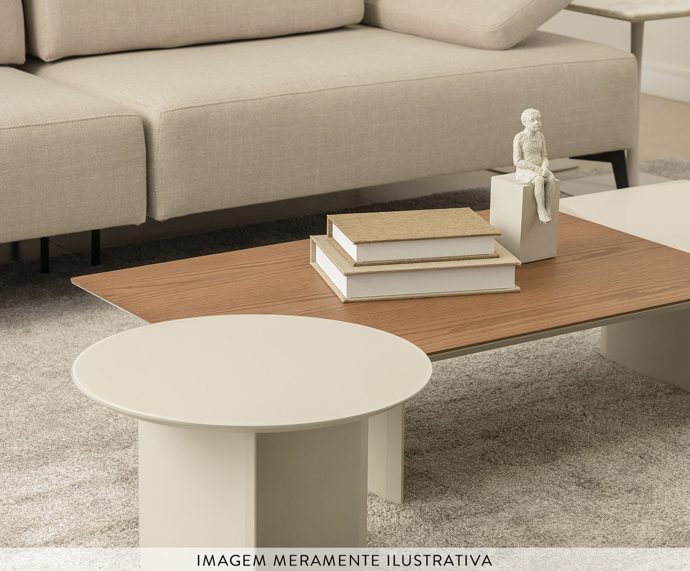 Mesa de Centro Redonda Nina Off-White - image 1