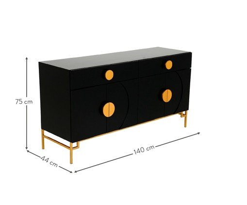 Buffet Duo Cerchio D'Oro - Preto image number 9
