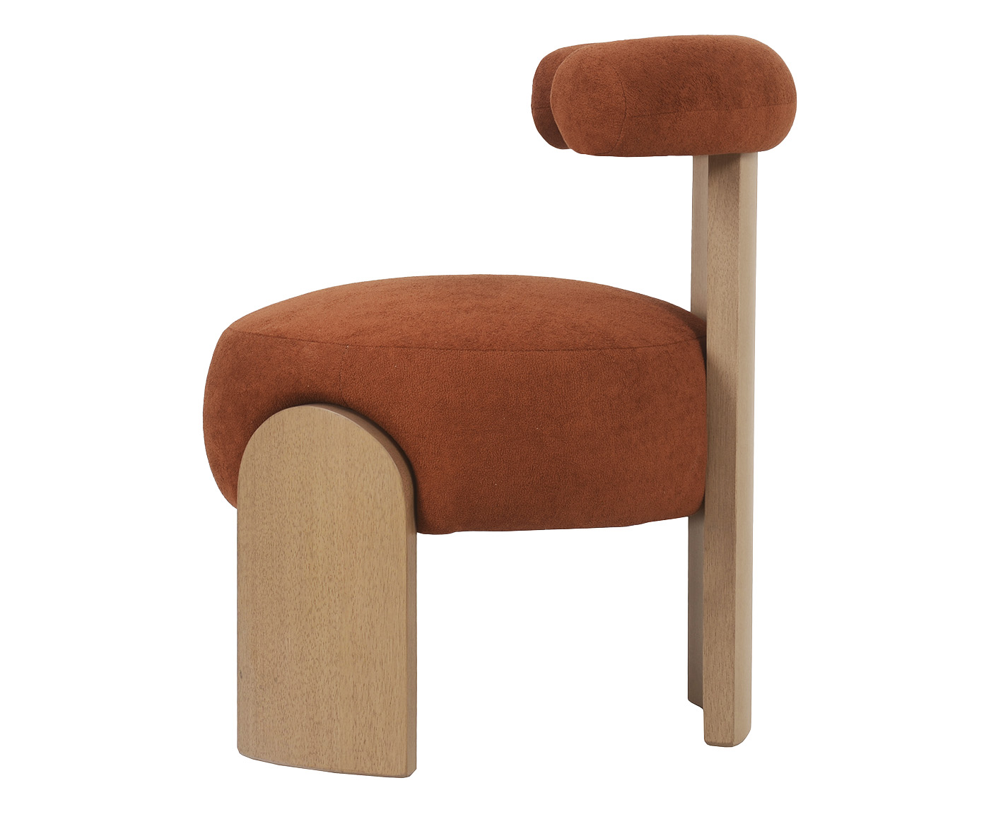 Poltrona Zoe em Boucle Terracota base Pecan image number 3
