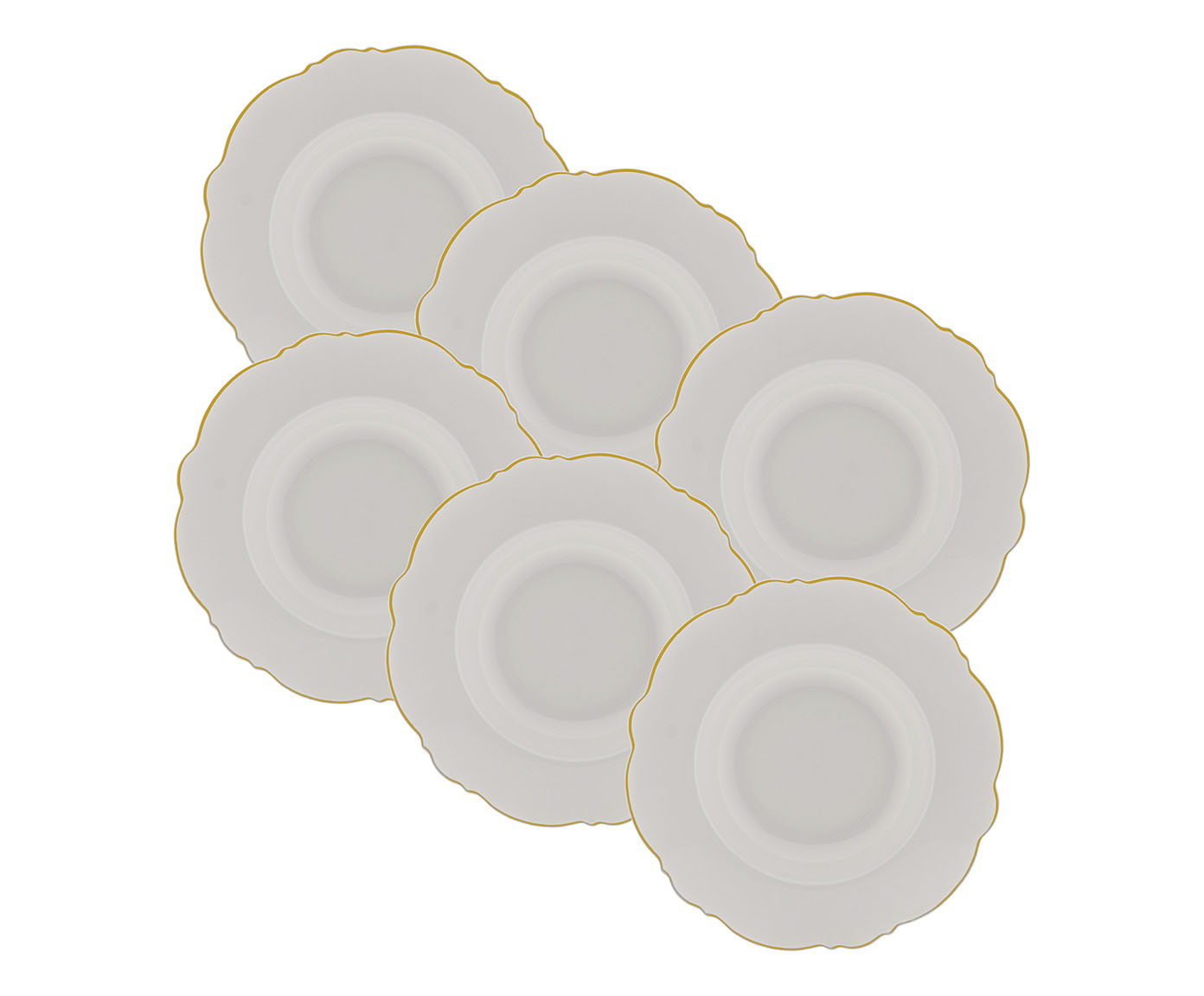 Jogo de Pratos Fundos Maldivas com Fio Dourado image number 5