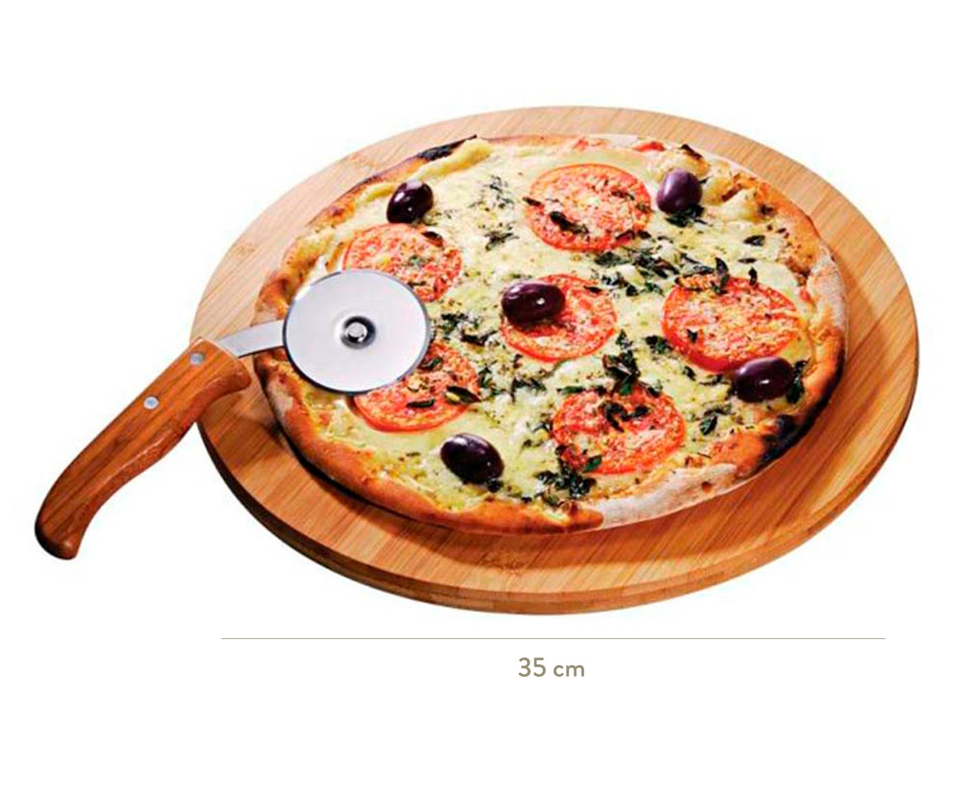 Jogo para Pizza em Inox E Bambu Otho image number 3