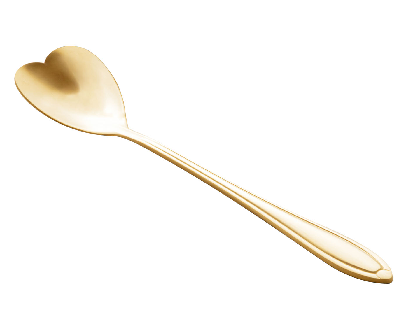 Jogo de Colheres para Ch&aacute; em Inox Heart Dourado - image 1