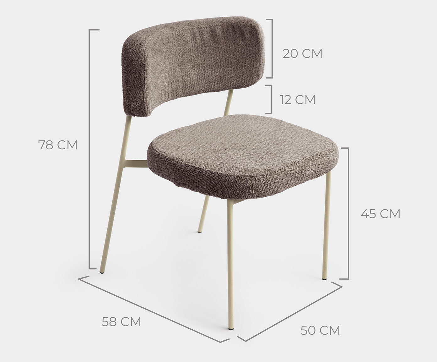 Cadeira Slim Boucle Cinza e Taup&eacute; - image 1