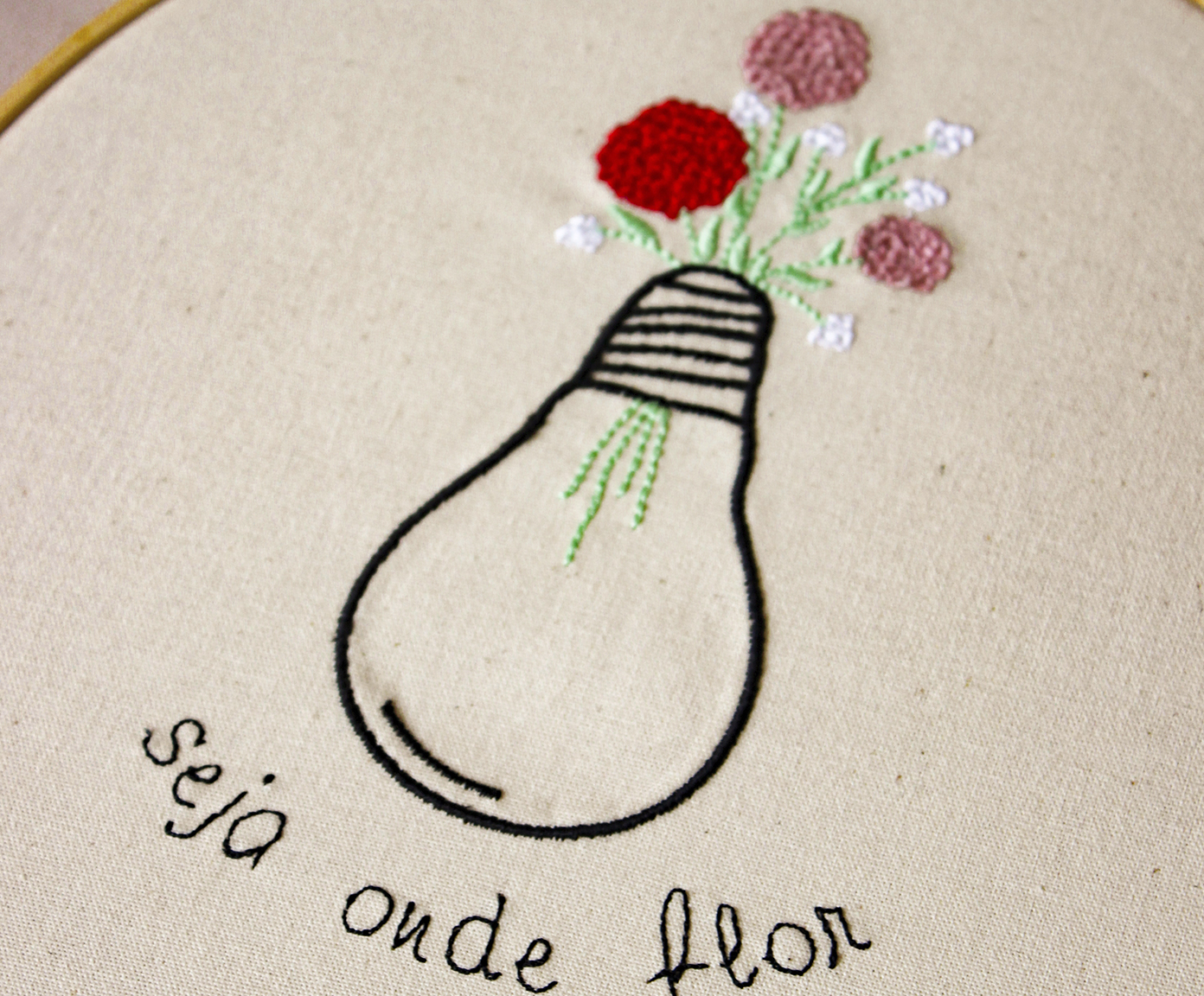 Bordado Decorativo "Seja Onde Flor" - image 1