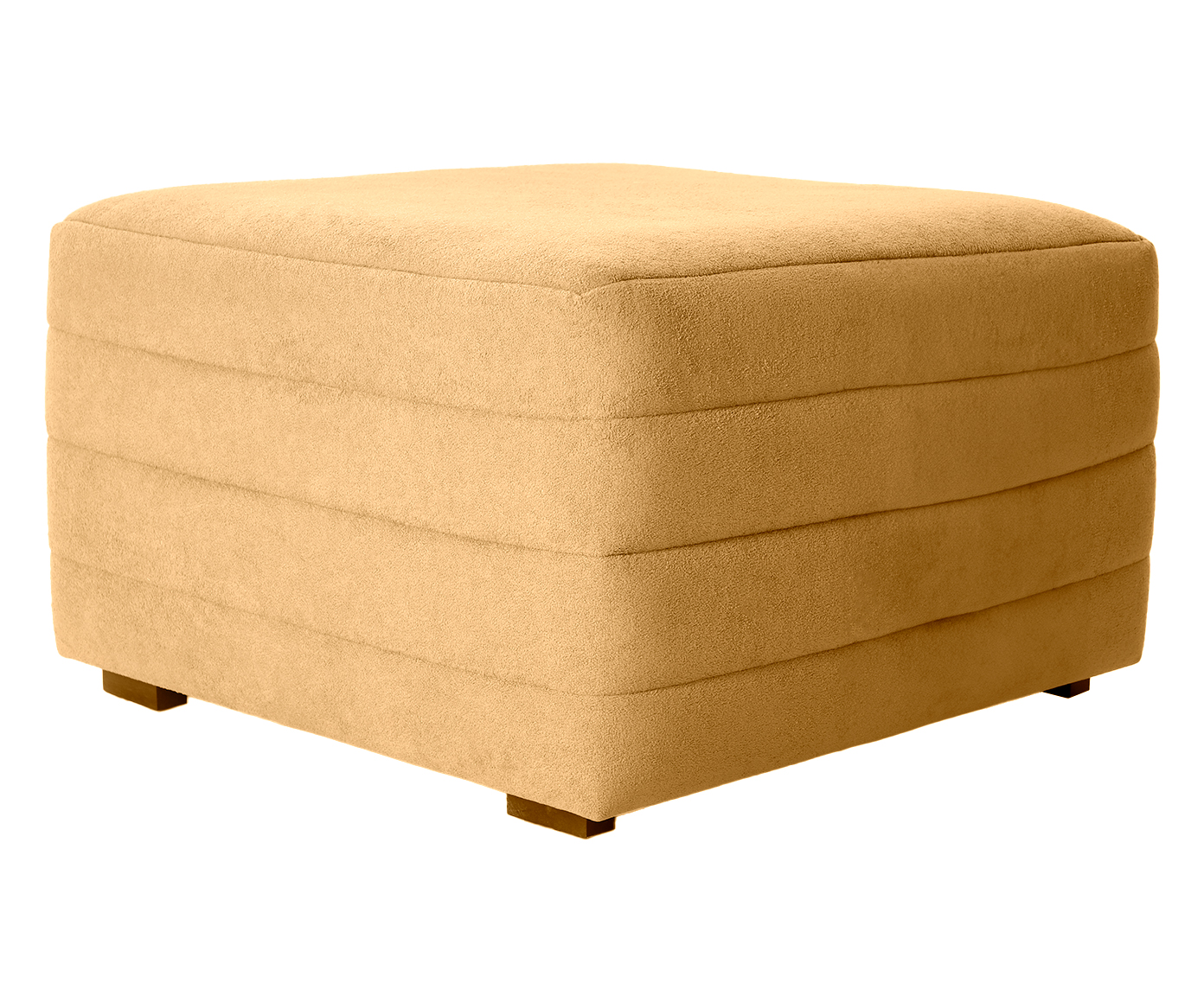 Poltrona com Puff Gom em Boucle aveludado - Amarelo Ocre image number 3