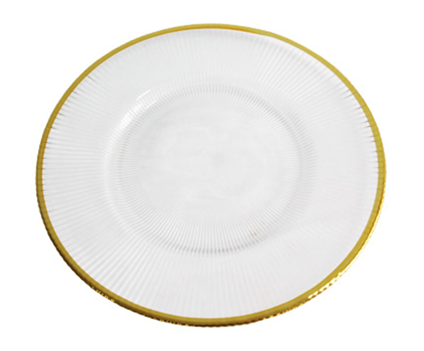 Sousplat Canelado Borda Dourado - image 0