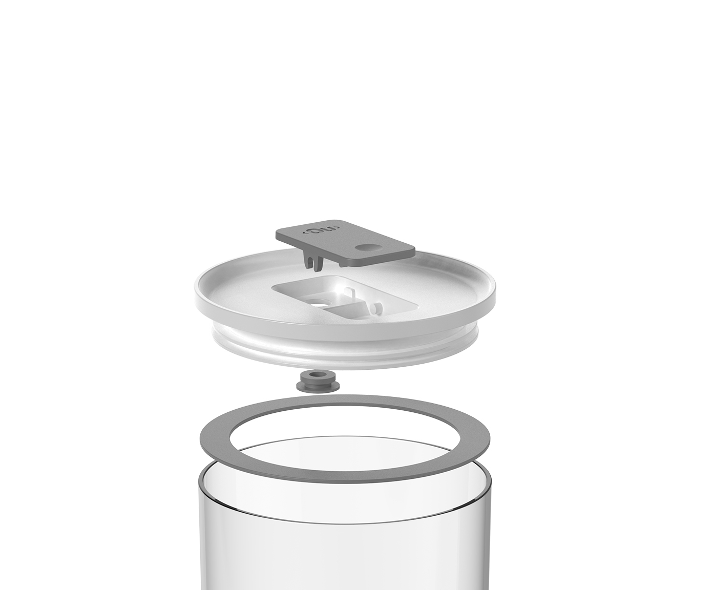 Pote Herm&eacute;tico Redondo Duo Lock Branco Fechado Branco - image 1