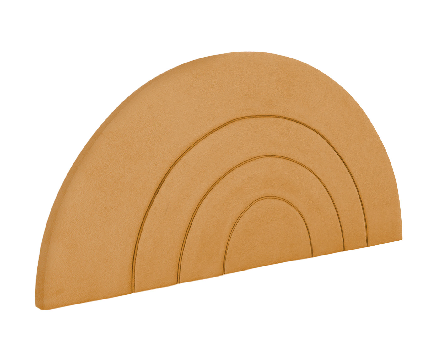 Cabeceira em Boucle Aveludado Arco Amarelo Ocre image number 3