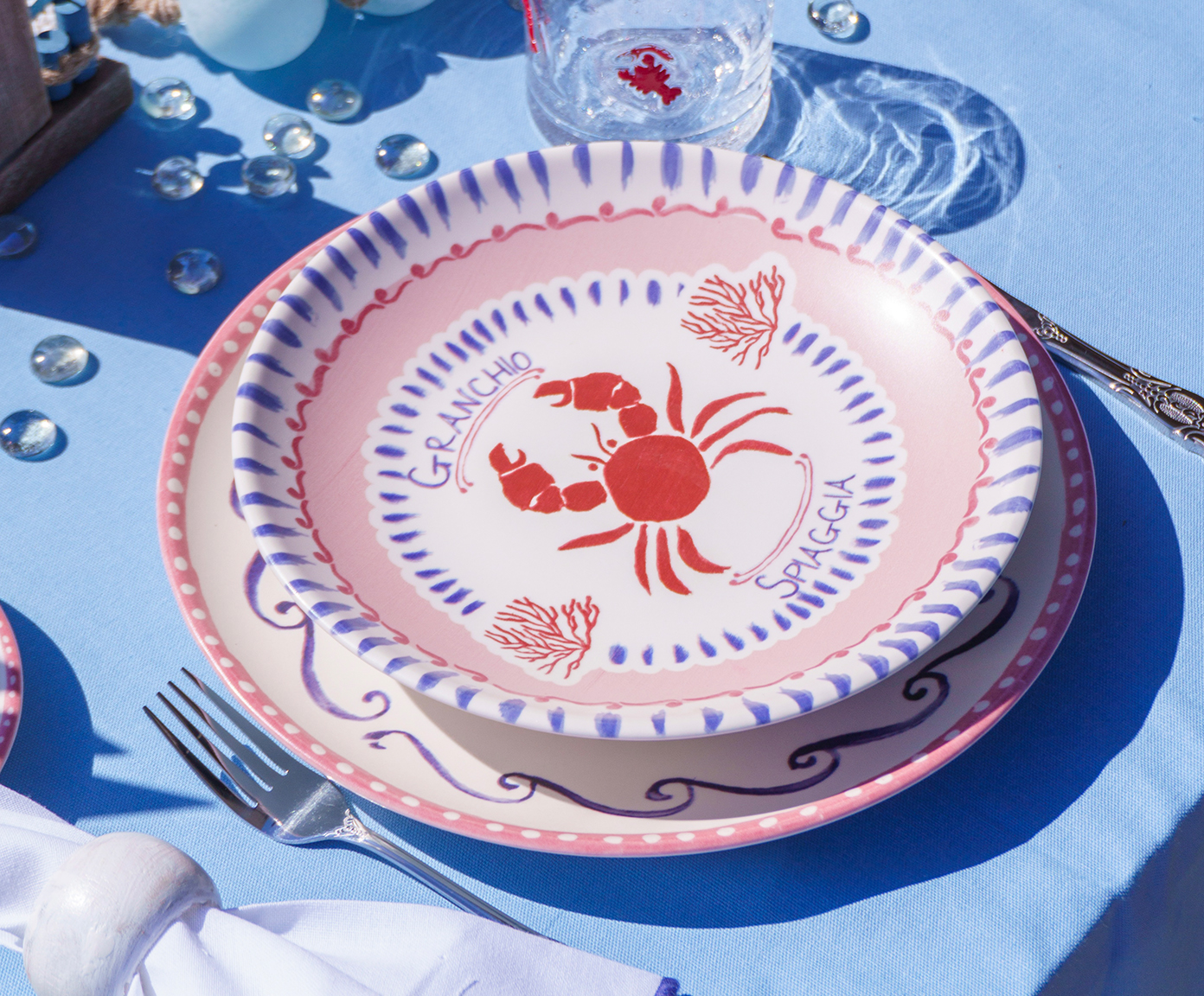 Jogo de Pratos Fundo Di Mare Azul - image 1