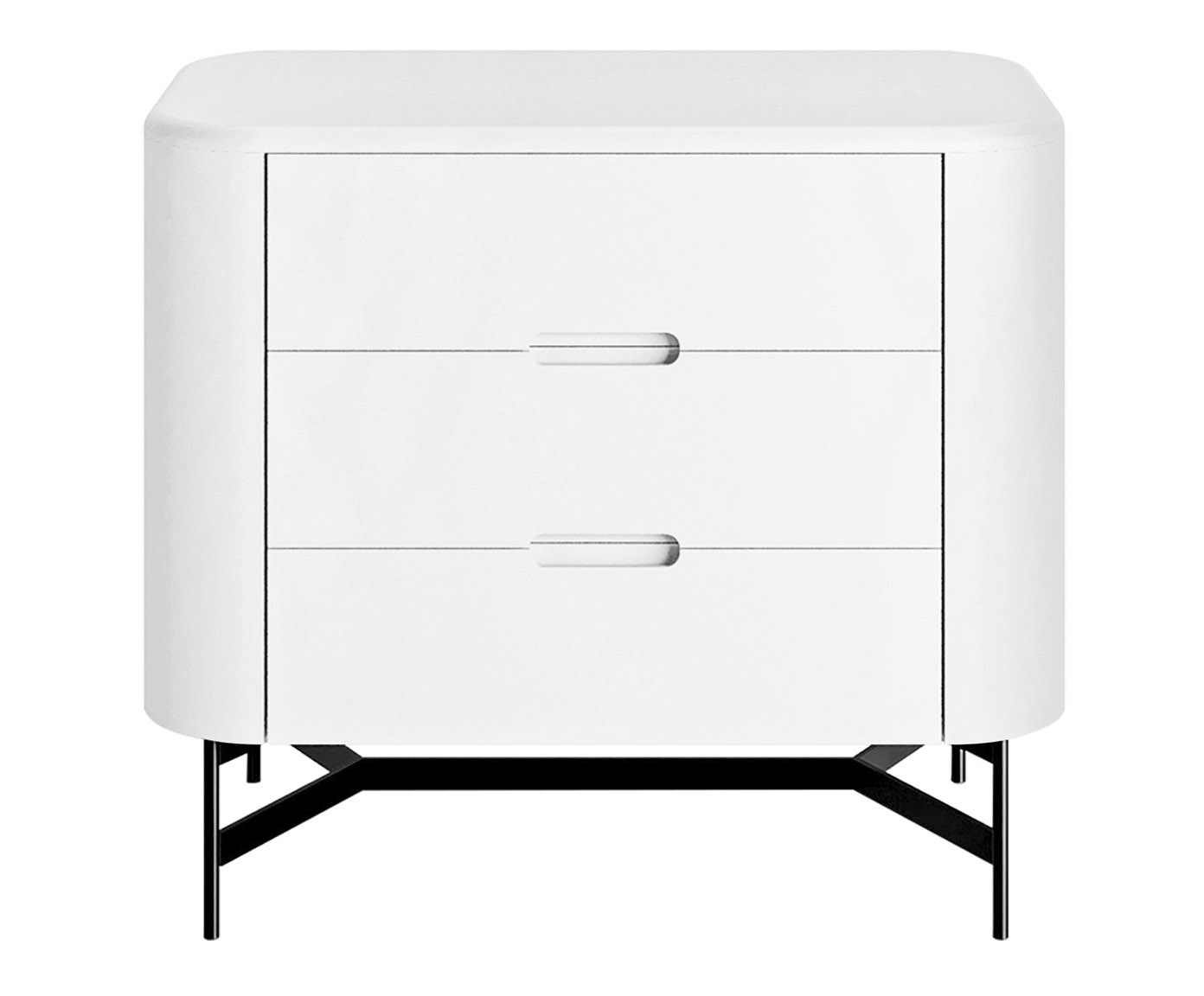 Mesa de Cabeceira Greyz Branco e Preto - image 0
