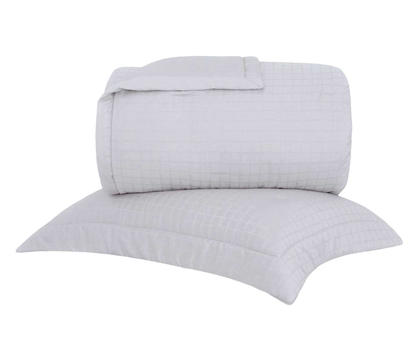 Jogo de Cobre-Leito Damask Square Cinza 300 Fios - image 1