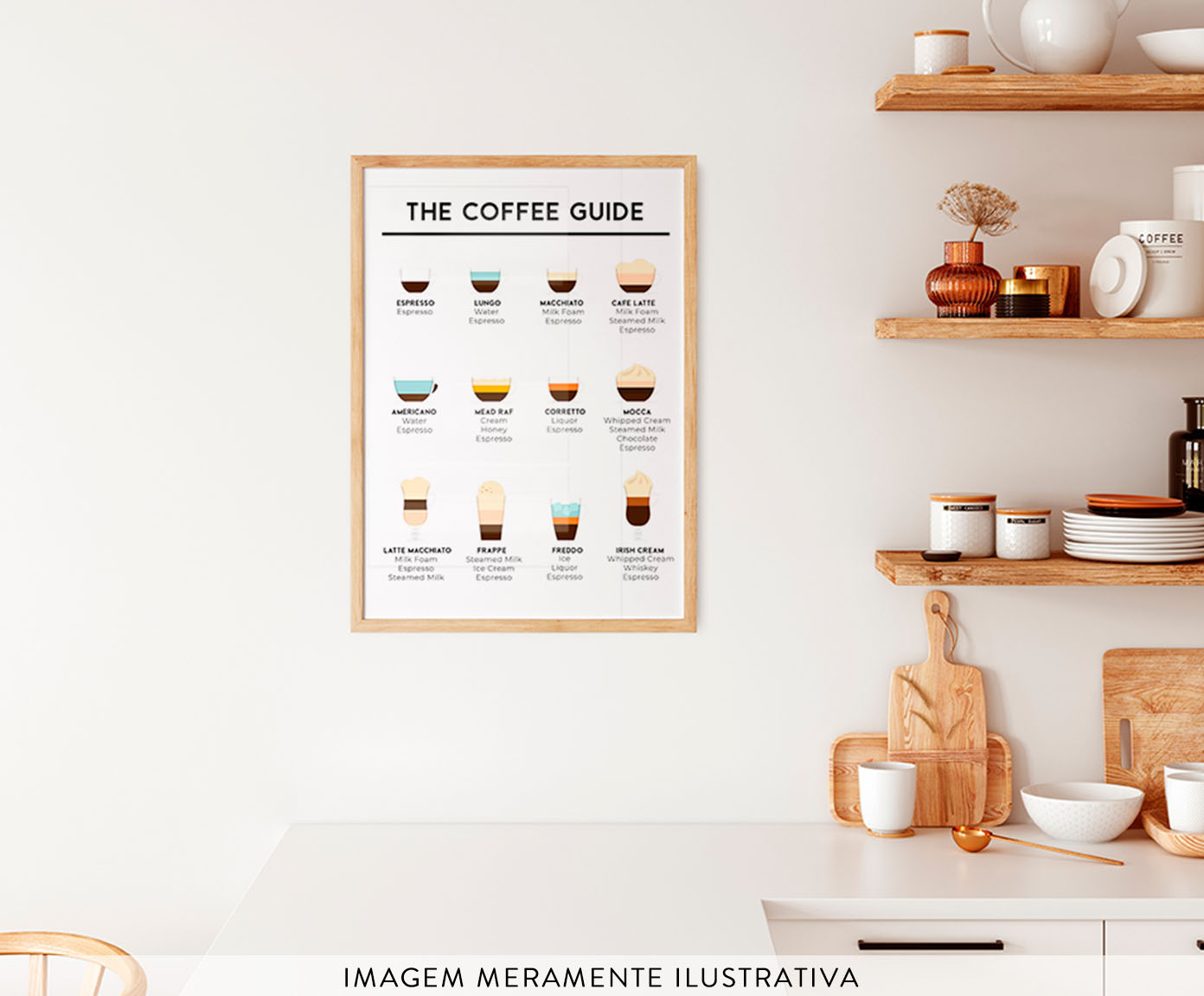 Quadro The Coffee Guide com Moldura em Madeira image number 2